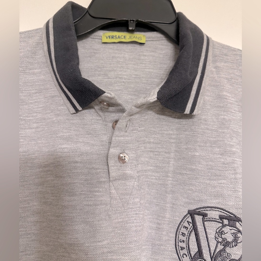 VERSACE JEANS men’s grey polo shirt size XL